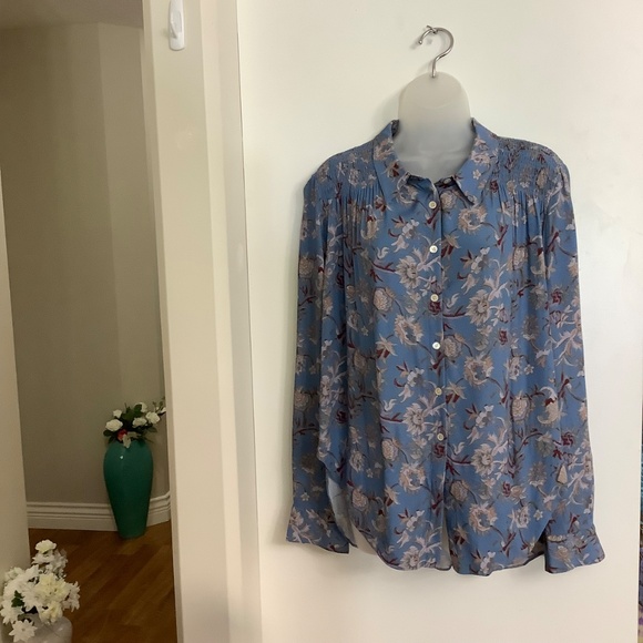Like NEW: Veronica Beard Semi-Sheer Flowy Blouse Shirt Sz 12 - Picture 2 of 13